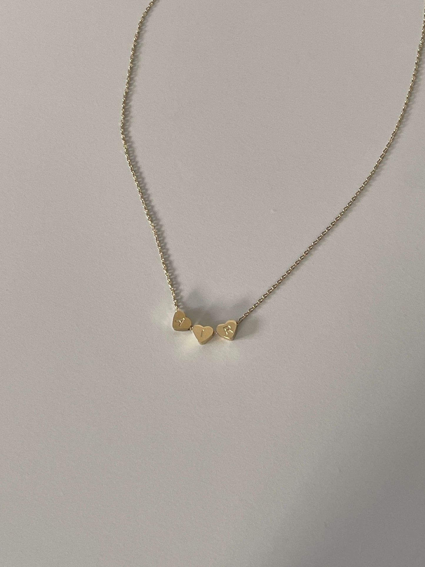 Engraved hearts necklace