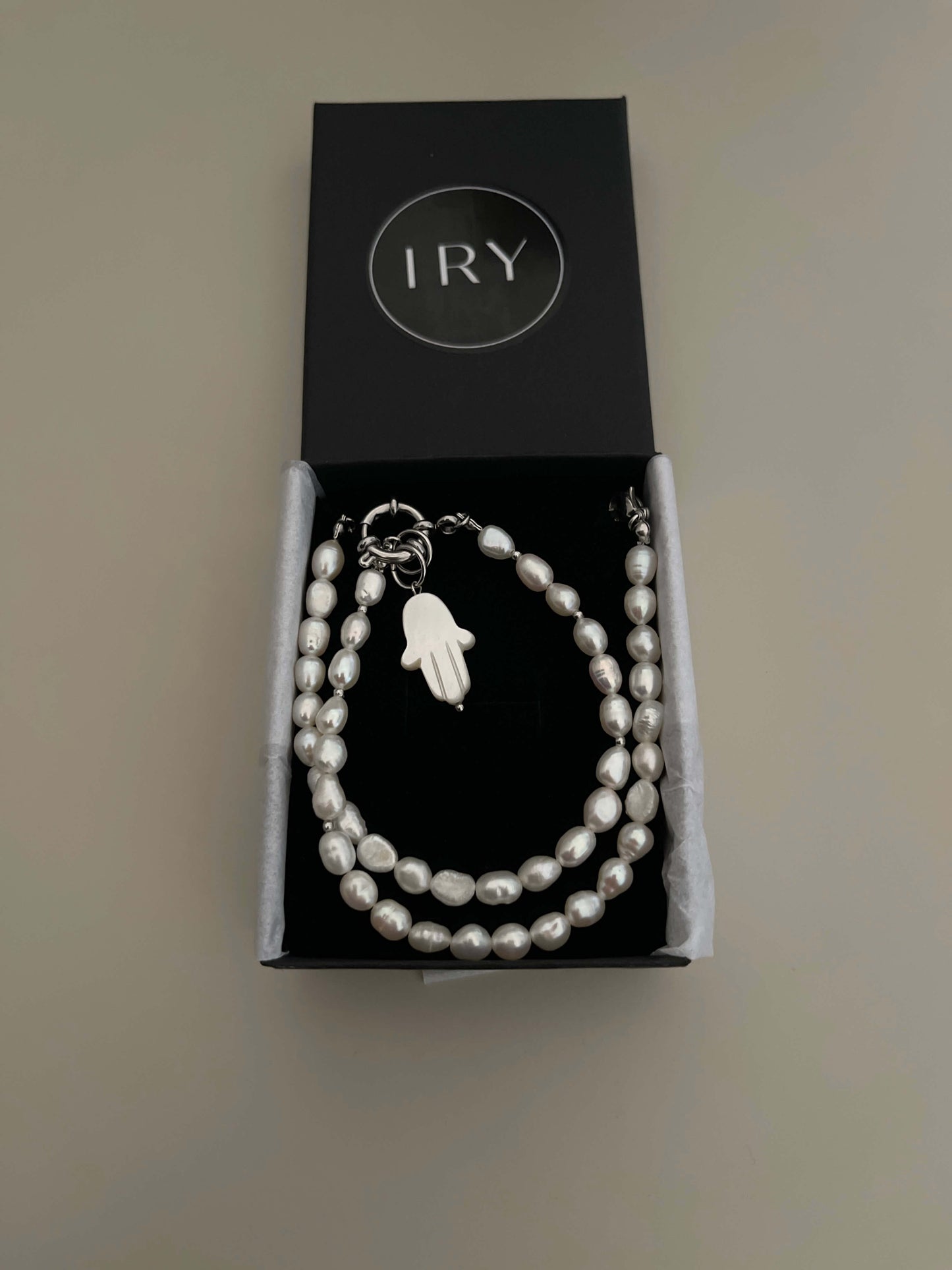 HAMSA PEARL NECKLACE