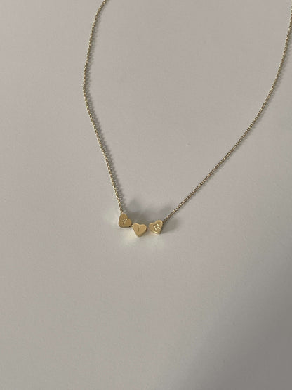 Engraved hearts necklace