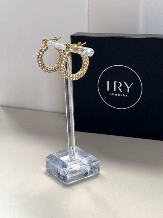 Sol CZ hoop earrings