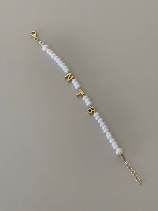 Initials Pearl Bracelet
