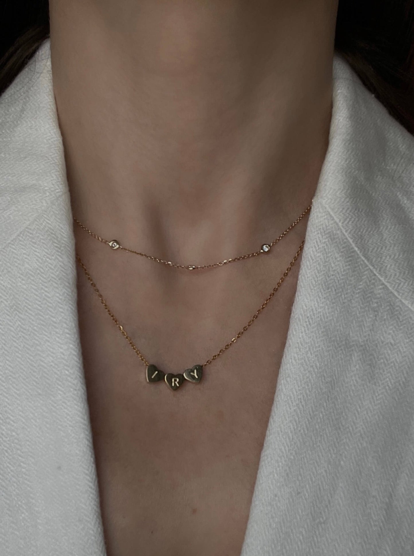 Engraved hearts necklace