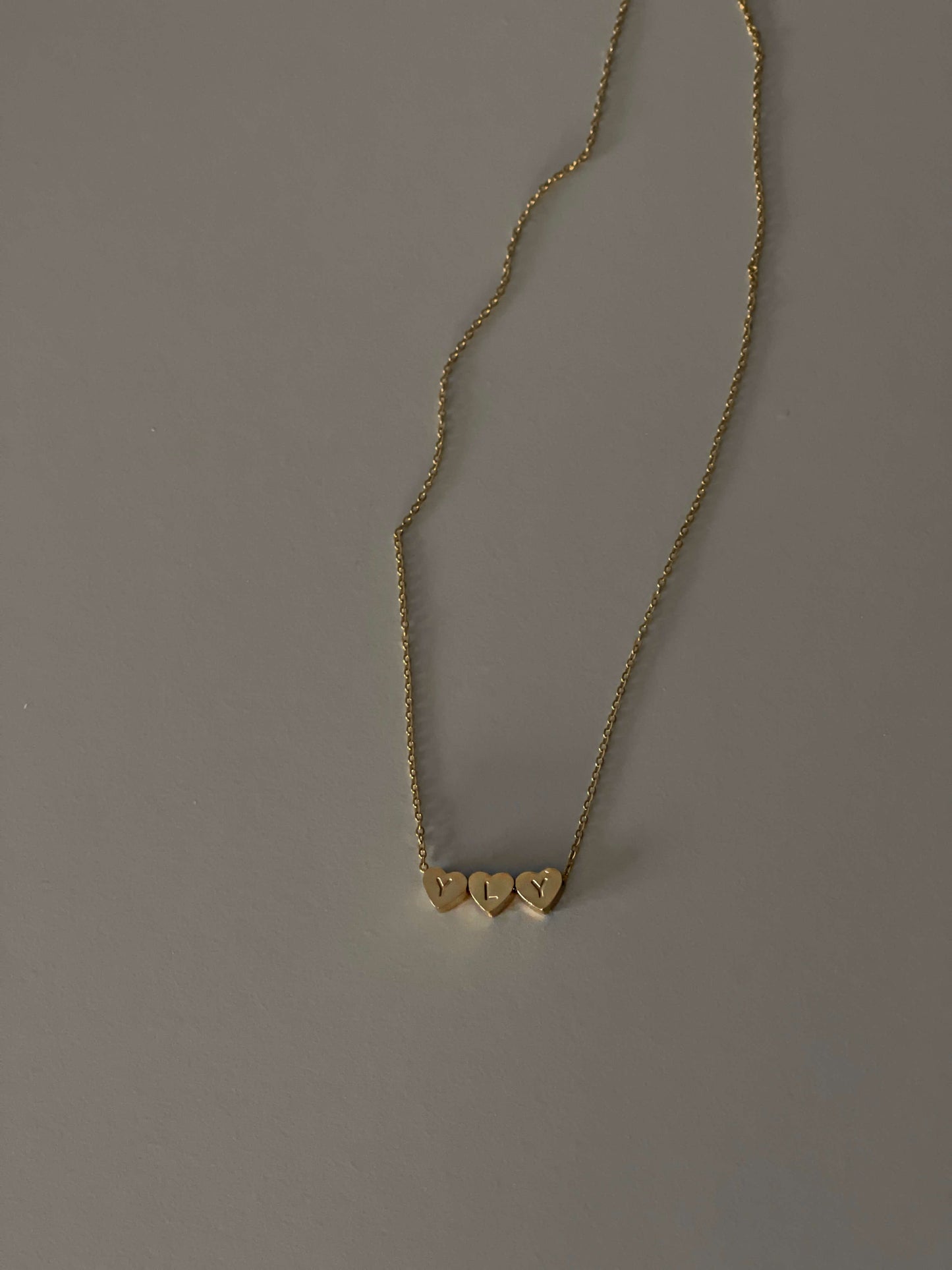 Engraved hearts necklace